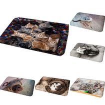 Cute Cat Puppy Print Floor Mats Bedroom Carpet Anti-Slip