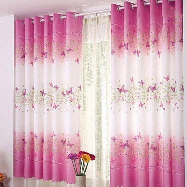 Butterflies Curtain Semi-Blackout Polyester Short Window