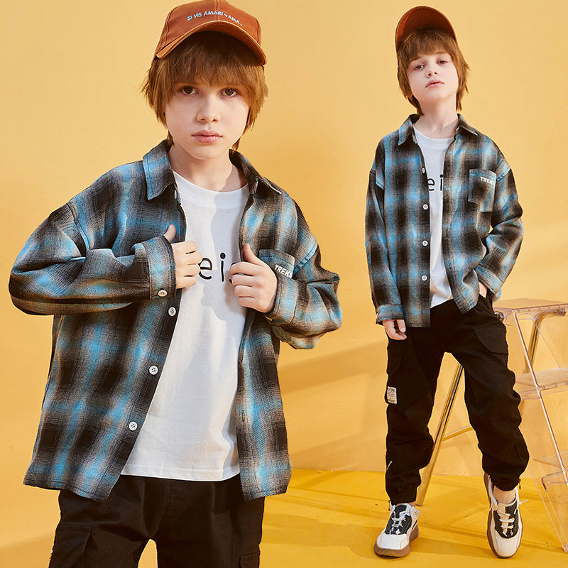 Boy Shirt Spring Autumn Children Shirts Fashion Casual Jacket CUHK Scouts Spring Dress 2021 New Tide