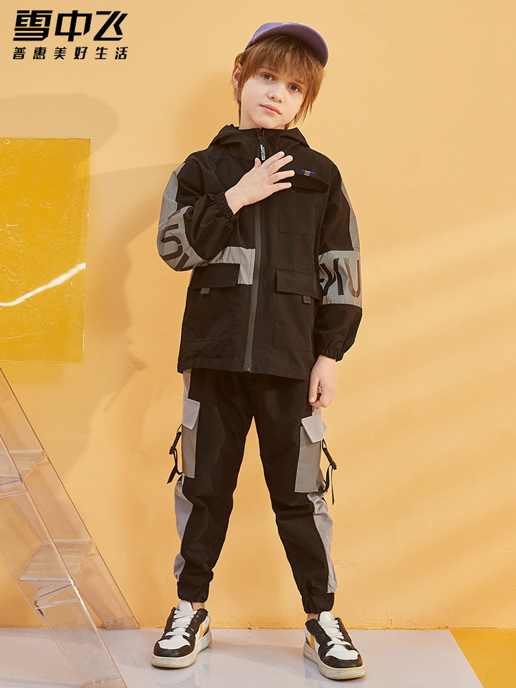 Children's boy suit Overalls Spring and Autumn Handsome Boys Spring Clothing 2021 New Foreign Style Reflective Brands Casual