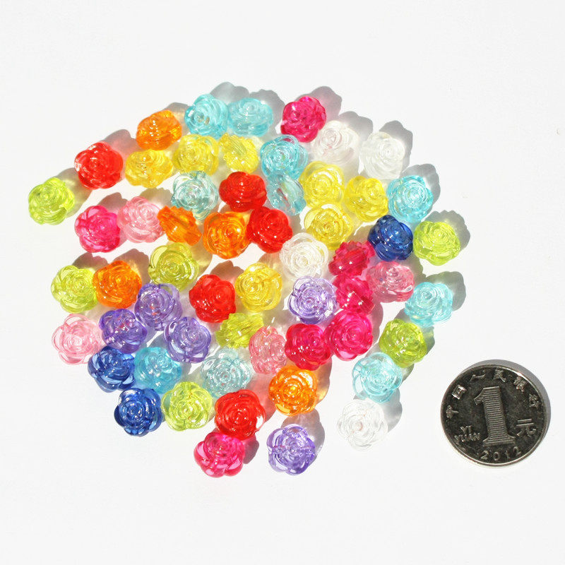 Children's trumpet colourful flowers acrylic small male girl DIY creative string of beads necklace hand-made to dig jewel toys