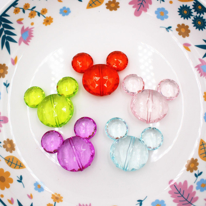 Children's acrylic plastic imitation crystal clear section Mickey head toy jewel small child DIY ornament accessories