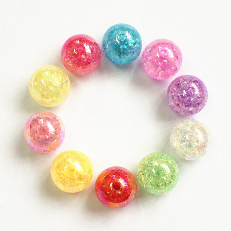 Children Acrylic Ice Flowers Dazzling Large Round Beads Reward Gems Toy Small Kids Creative DIY Necklace Handmade