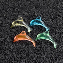 Children Plastic Transparent Acrylic Imitation Crystal Without Hole Small Dolphin Animal Ornaments Toys Coaxed Kid Reward Gift