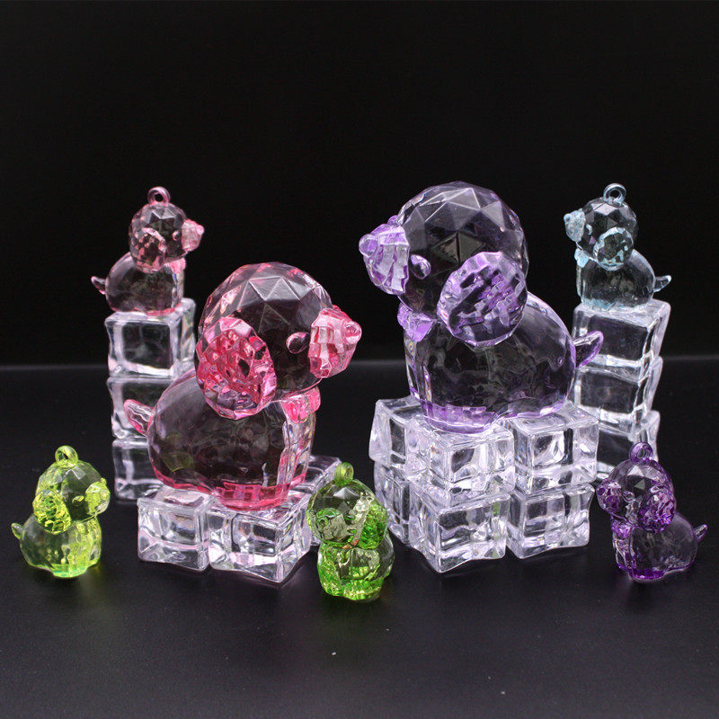 Acrylic Transparent Crystal Puppy Animal Ornament Gift Toys Children's Playground Reward Gift