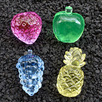 Children Transparent Plastic Acrylic Imitation Crystal Apple Strawberry Glass Fruit Over Home Game Mini Toys