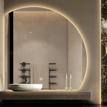 Internet celebrity smart mirror special-shaped semicircular luminous dressing sink wall-mounted bathroom with light led bathroom mirror