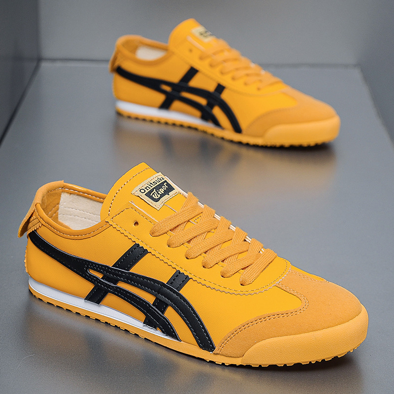Authentic In-Store White Sneakers for Men and Women, Tiger Shoes, Student Small Size Bruce Lee Yellow Kung Fu Shoes, Spring Trend