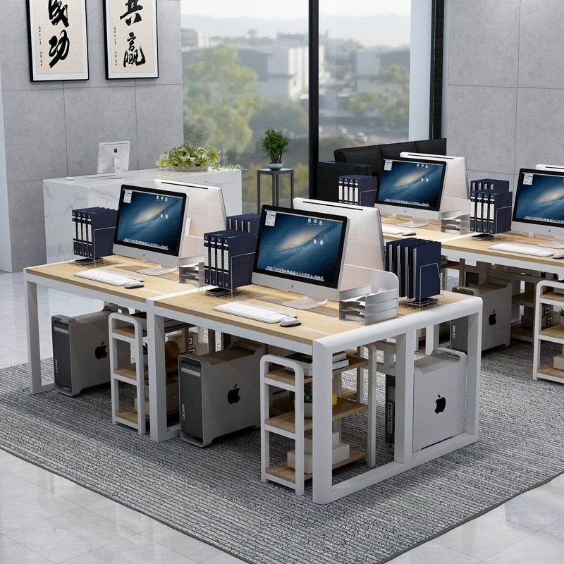 Staff office table and chair combination 4 people simple staff multi-person table partition finance 6 people screen work place