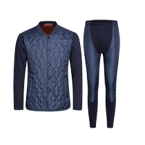 Thermal underwear suit for the elderly cardigan velvet and thickening winter loose-fitting autumn clothes for parents and autumn trousers with open placket