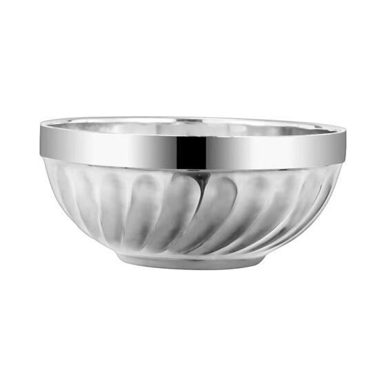 不锈钢碗双层隔热百合碗家用吃饭碗宝宝儿童碗汤碗大碗隔热面条碗