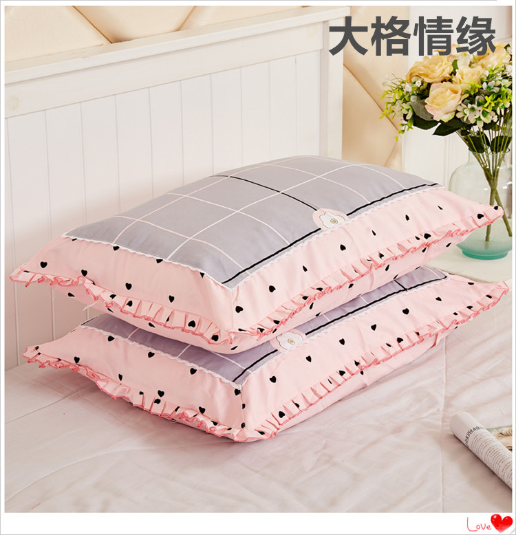 Gối cưới màu đỏ cặp 48 74cm chà nhám gối đơn Hàn Quốc ren cưới tăng gối - Gối trường hợp gối chữ u