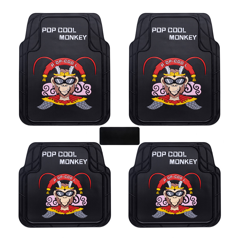 Full of kittens cartoon cute girls car universal eco-friendly latex footbed five pieces of anti-slip waterproof and easy to clean