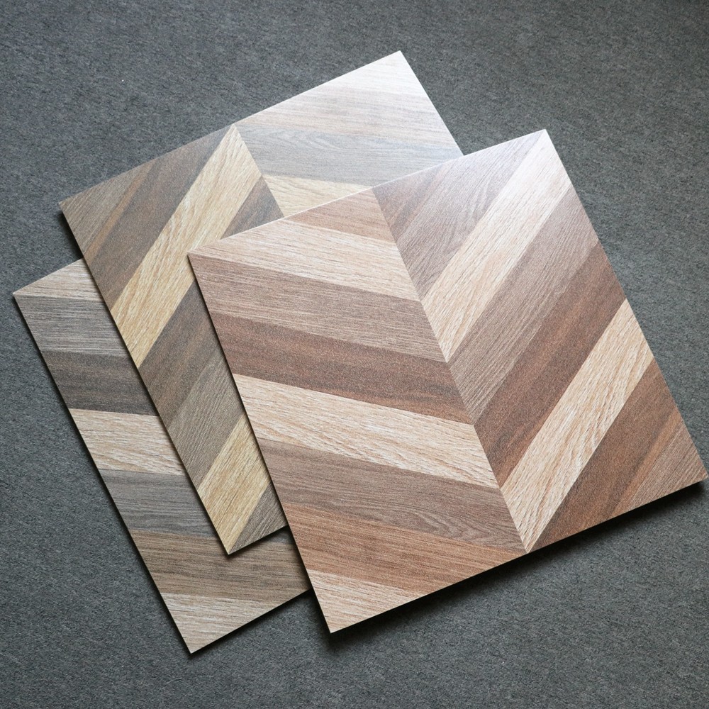 Imitation solid wood textured tiles 600 * 600 dining room imitation ancient brick 800x800 supermarket clothing shop fish bony anti-slip floor tiles