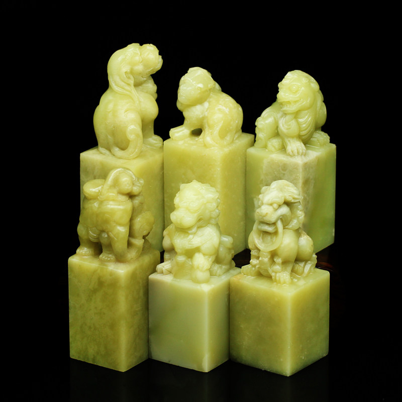 中国 古印材 特級青田石 封門青 約24×24mm 長さ約90mm 20