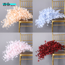 Maple leaf ceiling flower wedding simulation flower decoration flower wedding arrangement fake flower row pick high flower champagne flower art