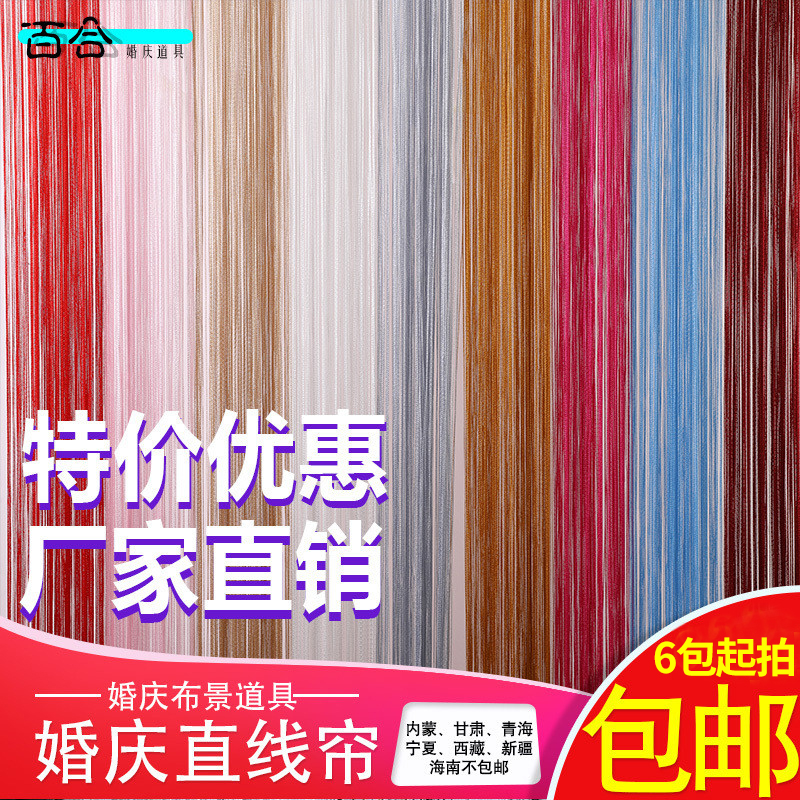 Encrypted linear curtain wedding props wedding decoration Ferris wheel ring ceiling line curtain porch living room partition door curtain