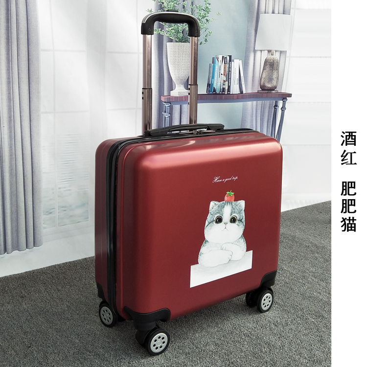 Vali retro 18 inch phim hoạt hình xe đẩy trường hợp nữ kinh doanh hộp hành lý 20 nhỏ nội trú ma-nơ-canh - Va li vali mr vui