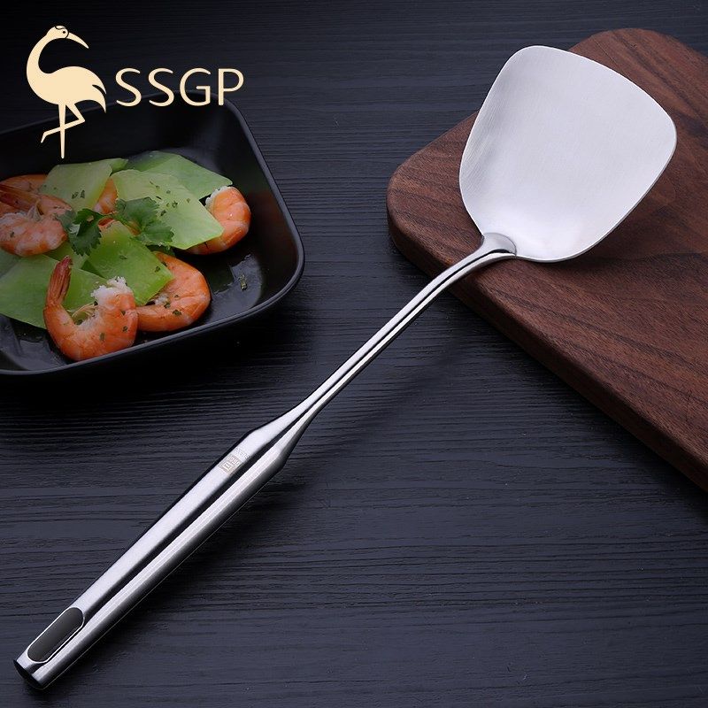 Germany Thickened Saute Saute Saute Sautzione Pan Shovel 304 Stainless Steel Pan Shovel heat insulation Long handle Kitchen Cooking Utensils