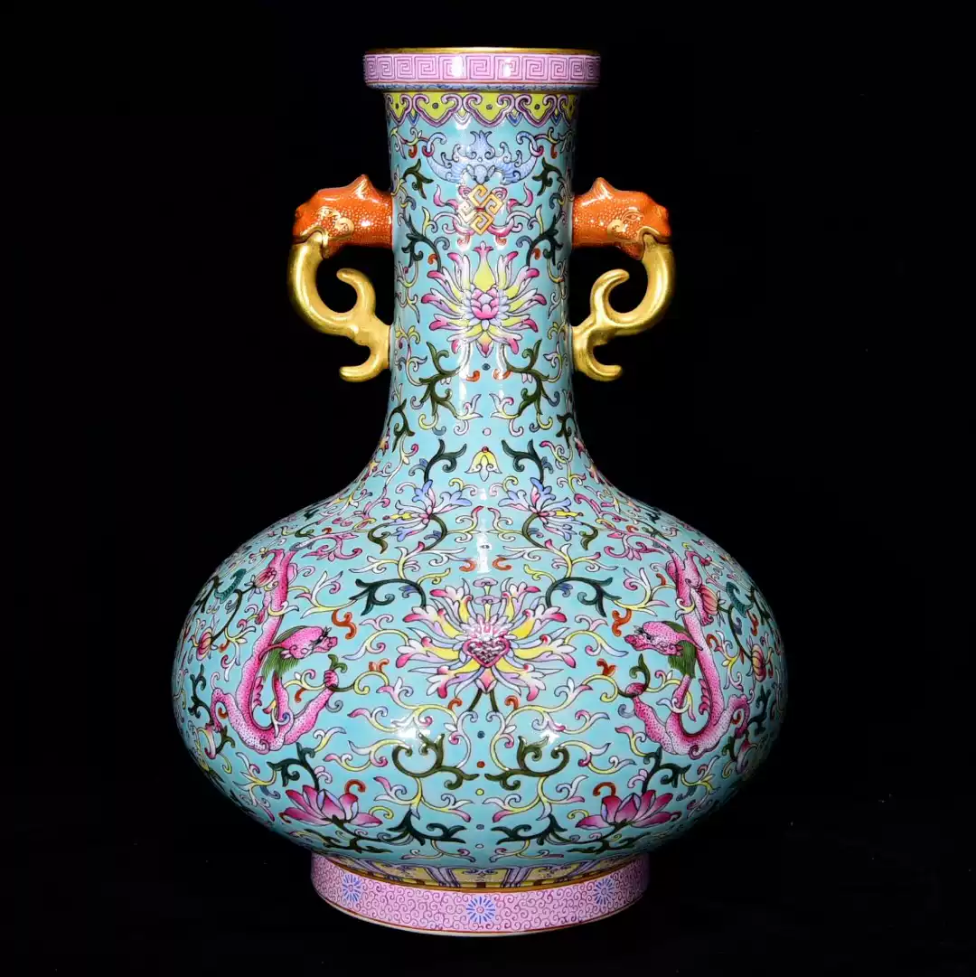 中国古美術　大清乾隆年製　桃　瓶 中国古美術大清乾隆年製桃瓶