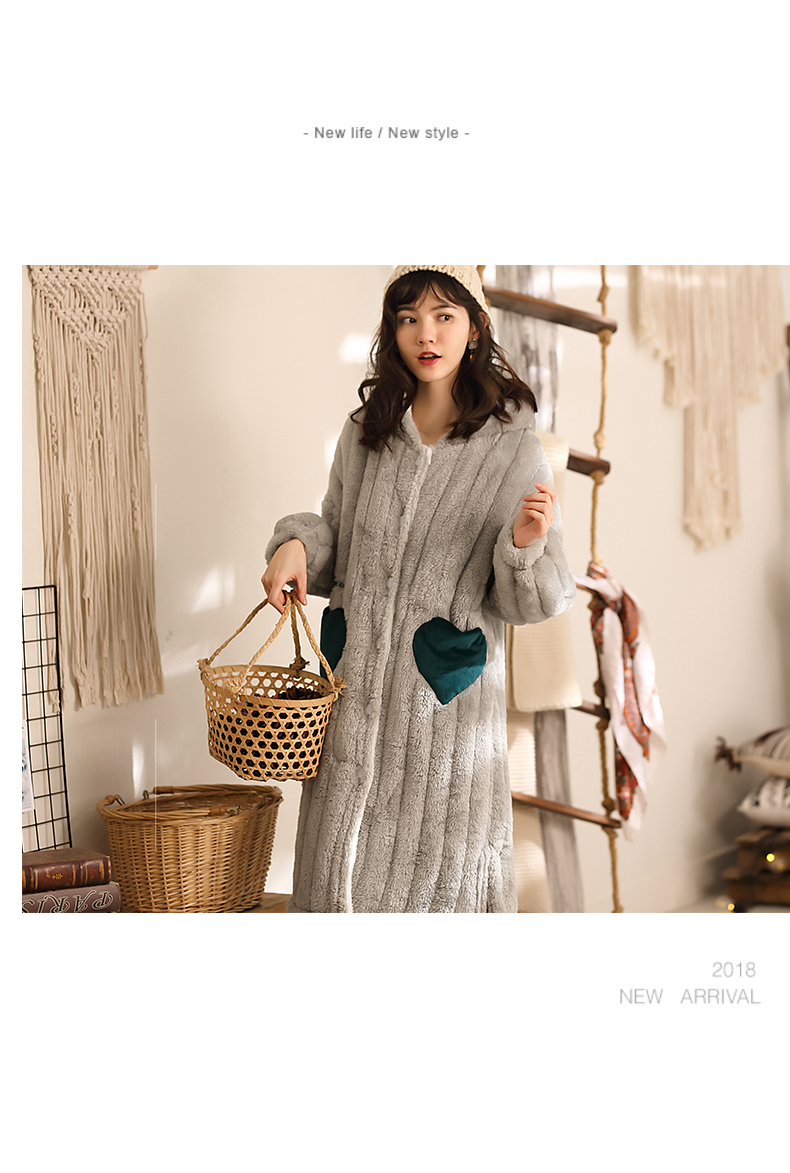 Cùng ngôn ngữ in san hô nhung ba lớp đồ ngủ bằng vải bông nữ mùa đông ấm áp đệm áo ngủ dịch vụ nhà cộng với áo choàng nhung mùa đông đồ pijama nam