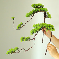 Landscape Artificial Welcome Pine Branch Vine Pine Stick Thuja Leaf Hotel Panorama Light Circle Flower Arrange Decorative Green Planting