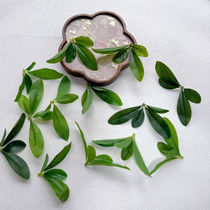 Simulated Offset-Printed Pomegranate Leaves, Green Plants, Four-Leaf Pomegranate Leaves, Garden Landscaping, Dead Tree Decoration, Potted Plants, Fake Leaves