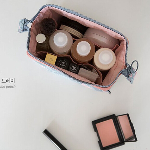 Korean version travel Xiaoqing New upright body Large capacity Cosmetic Wash Containing Bag Waterproof Flarebird Makeup Bag