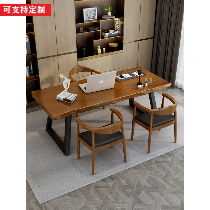 American industrial style solid wood desk desk simple modern home desktop loft long table computer desk desk
