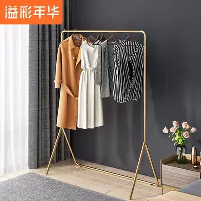 Italian light luxury hanger floor-to-ceiling bedroom iron creative multi-function storage thick single pole balcony drying rack