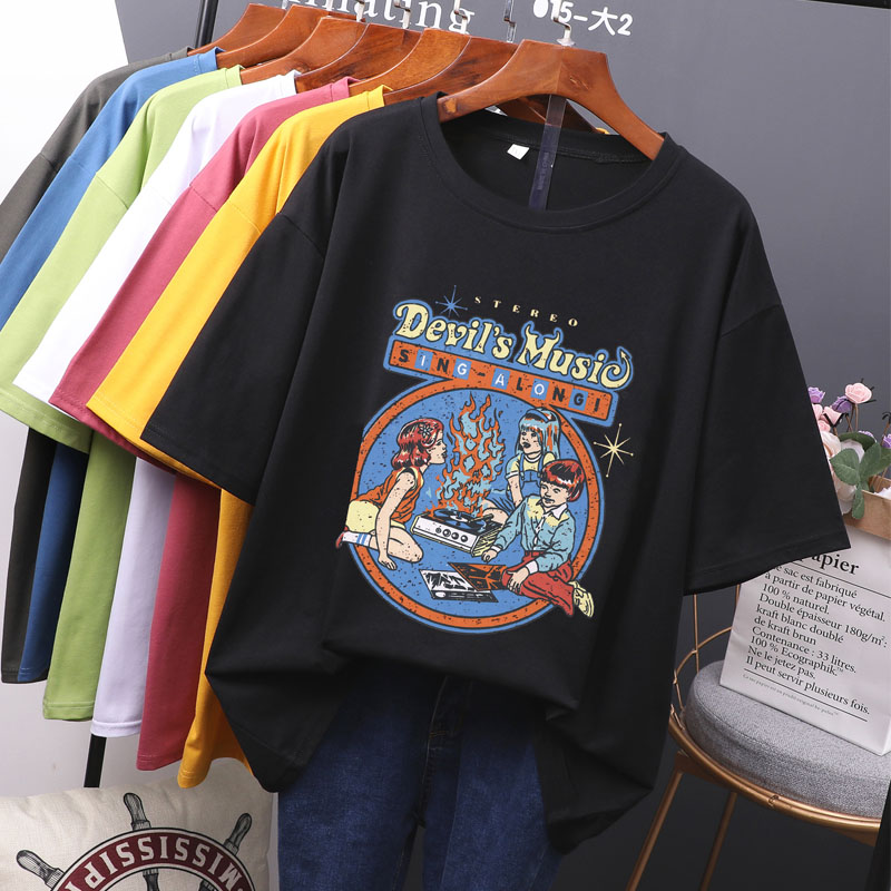 Large size women's dress 240 catty of super fat mm Belly Short Sleeve T-shirt Loose Fat Sister Summer Dress Foreign Blouse 200