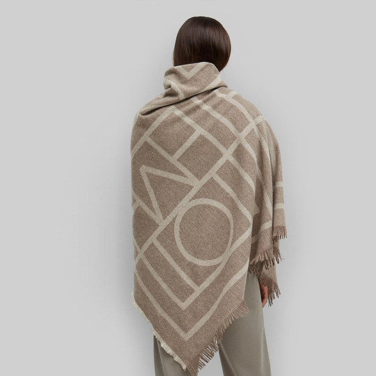 Tot autumn and winter wool scarf women's double-sided scarf versatile shawl Swedish same style ins versatile square scarf for women