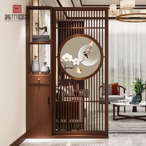 Chinese solid wood living room screen double-sided hollow with painting porch partition cabinet simple modern new Chinese floor-to-ceiling screen