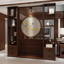 New Chinese bifacial embroidery folding screen partition living room solid wood shelve into the house Hyun Guan Partition Decorated Room Shelter