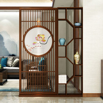 Chinese folding screen partition Living room Entry into the family Xuanguan Decorative Brief Modern Solid Wood Hollowed-out Bogu Rack Shelf