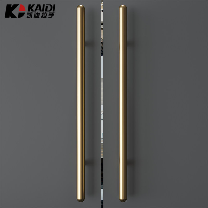 Extremely Simple Thickened Stainless Steel Side Mount Glass Large Door Handle Bag Room Office Hotel Solid Wood Door Golden Doorknob