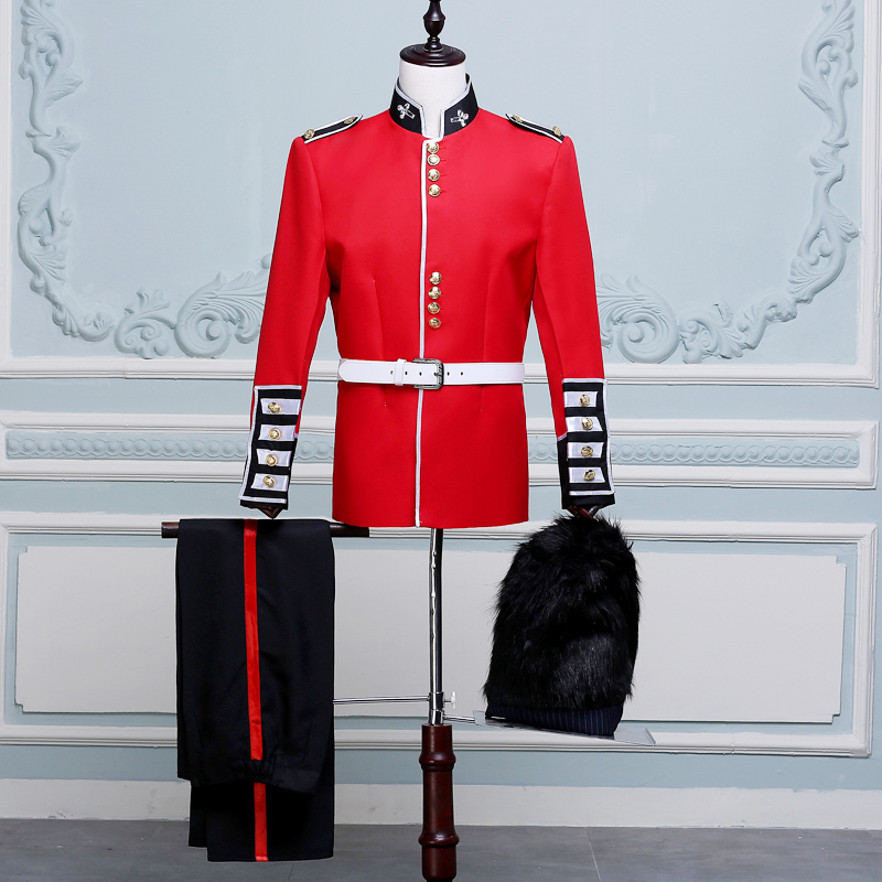 Men's Jazz Dance Costumes Royal Guard Guard of Honour Costume Prince William, Soldier of the Royal Forest Orchestra