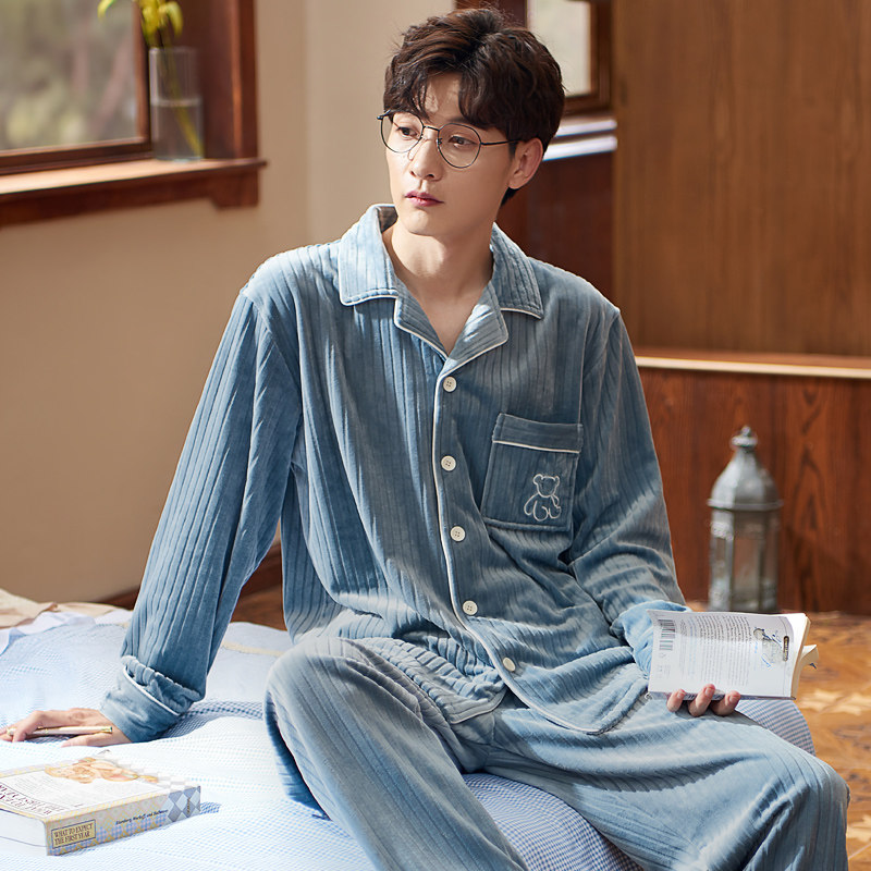 Wife Sly Sleeping Men's Winter Island Island Suede 2021 New Internet Red Cubs Men's Autumn Slim Suede Household Clothes