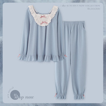 Wife Sly Sleeping Spring and Autumn Lady Pure Cotton Long Sleeves 2021 New Princess Wind Cuddly Autumn Thinly Vets