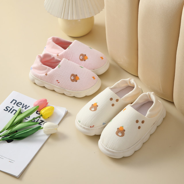 Confinement shoes soft sole non-slip bag with thick sole home indoor shoes cotton slippers ພາກຮຽນ spring, summer ແລະດູໃບໄມ້ລົ່ນຂອງແມ່ຍິງຖືພາເກີບແມ່ຍິງຖືພາ