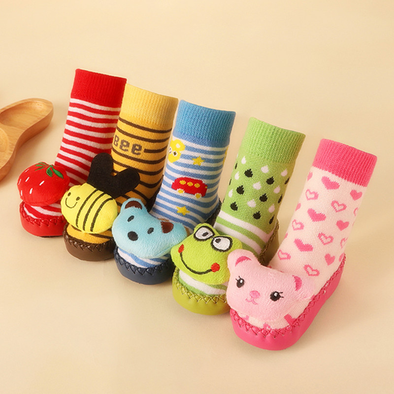 Newborn baby 0 floor socks 3 steps front shoes socks 6 months spring and autumn cotton socks 1 year old shoes and socks non-slip soft bottom socks