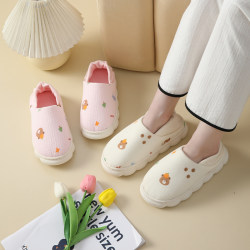 Confinement shoes soft sole non-slip bag with thick sole home indoor shoes cotton slippers ພາກຮຽນ spring, summer ແລະດູໃບໄມ້ລົ່ນຂອງແມ່ຍິງຖືພາເກີບແມ່ຍິງຖືພາ