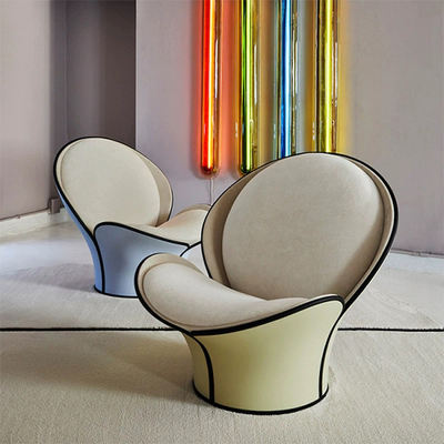Modern designer's fiberglass reinforced plastic (FRP) special-shaped tender bud single chair sample room living room creative leisure backrest flower chair