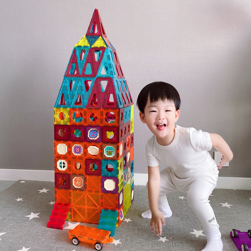 Newchi Color Window Magnetic Sheet Children Puzzle Toy Boy Orbital Magnet Magnetic Building Blocks Assembled Intellect