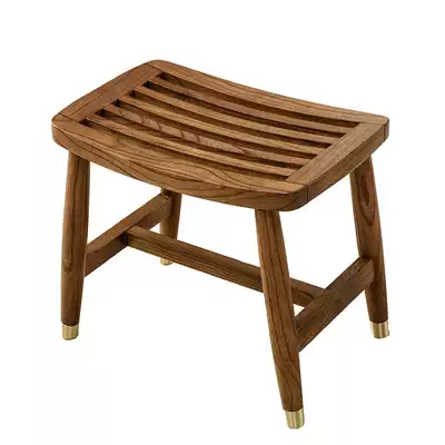 Tea stool new Chinese all solid wood hard seat stool small stool golden autumn sandalwood Nordic simple shoe stool low bench bench