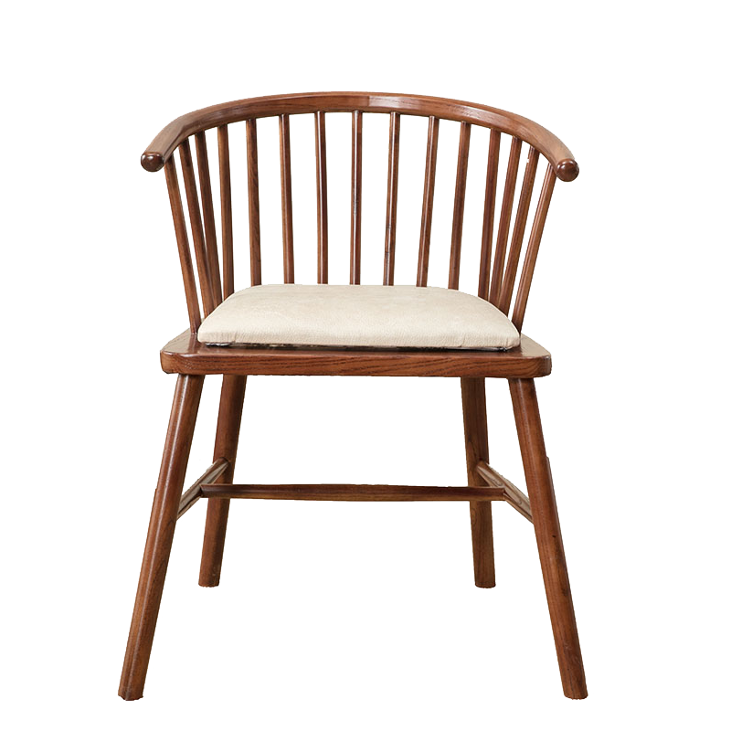 New Chinese Solid Wood Seat Cloth Art Soft Seat Bar Table Chair Princess Chair Dining Chair Tea Chair Office Casual Chair
