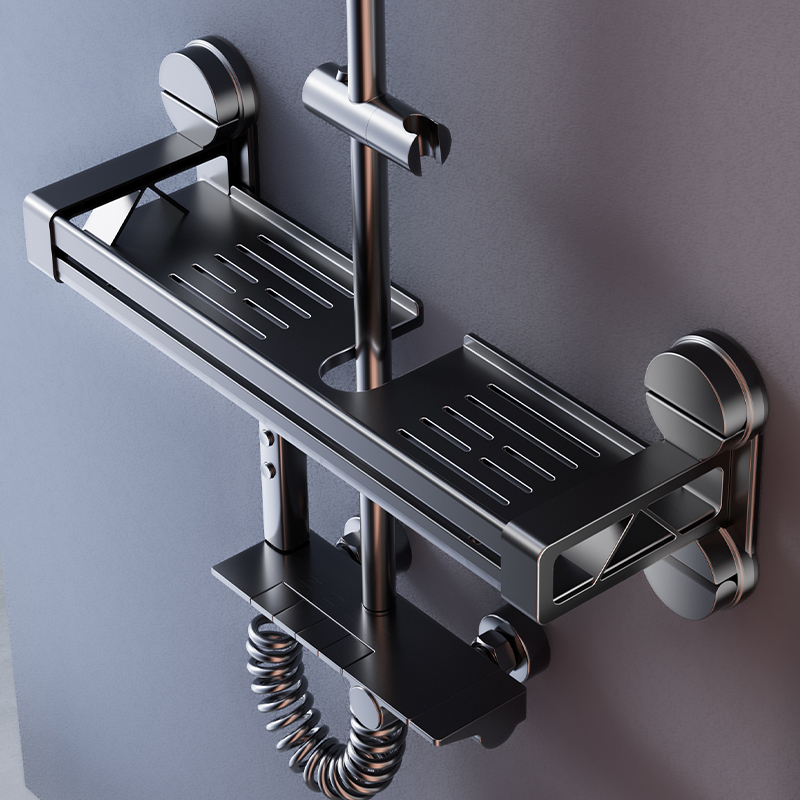 Bathroom No-Drill Four-Suction Cup Shower Rack Bathroom Toilet Holder Tray Shower Gel Storage Rack