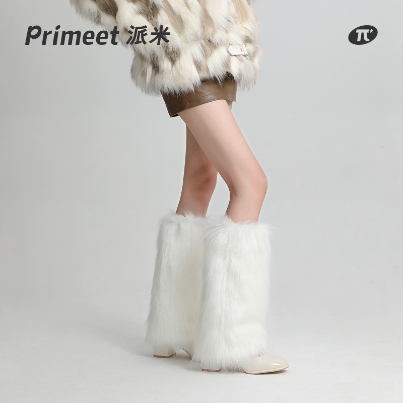 y2k ホットガール プラッシュソックス ホワイトファー レッグセット パイルソックス レディース 冬 サブカルチャー jk イミテーションファー プラッシュソックス