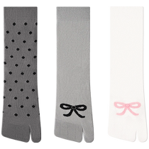 PRIMEET Paimi split-toe socks for women summer thin bow mid-calf socks two-toe sports polka-dot sandal socks