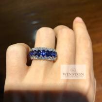 (Winston)Treasurer recommended classic Sri Lanka Royal Blue Sapphire diamond 18k ring